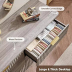 COZONY Commode cannelée à 6 tiroirs, commode moderne en bois au design incurvé pour chambre à coucher