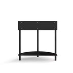 Table d'appoint semi-circulaire élégante Zeus & Ruta avec 2 armoires en rotin et étagère inférieure pour salon, chambre, couloir