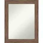 Amanti Art Pia Medium Brown Non-Beveled Framed Bathroom Vanity Wall Mirror