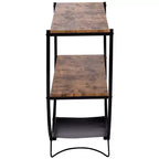 Console demi-lune industrielle, table de canapé à 3 étagères ouvertes (pour entrée/salon/bureau)