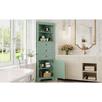 Armoire haute triangulaire noire avec 3 tiroirs et étagères réglables pour salle de bain, cuisine ou salon