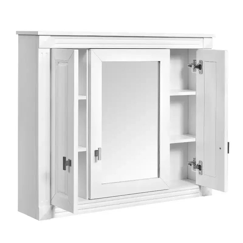 FAMYYT Armoire à pharmacie rectangulaire de 34 po L x 28 po H à montage en surface avec miroir et étagères réglables