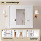FAMYYT Armoire à pharmacie rectangulaire de 34 po L x 28 po H à montage en surface avec miroir et étagères réglables