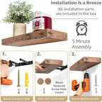 Sorbus, lot de 4 étagères murales flottantes - pour ranger et exposer des objets de collection, des éléments de décoration intérieure et d'autres objets de valeur