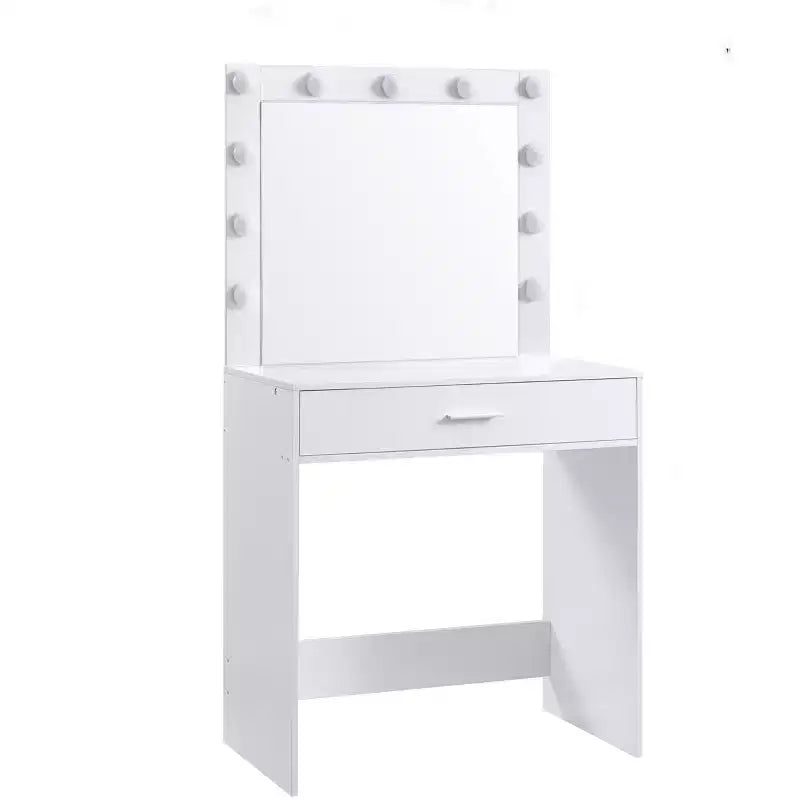 Coiffeuse avec miroir et lumières, table de maquillage avec grand tiroir, miroir LED 3 modes d'éclairage réglables, table de maquillage