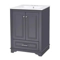 24 Modern Bathroom Vanity, Bathroom Single Sink Cabinet with 2 Doors and 1 Drawer, Adjustable Shelves