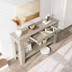 Console de 54 po pour entrée - Table d'entrée de style ferme avec rangement et tiroirs, petites tables d'appoint pour couloir derrière un canapé, table de canapé