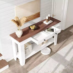 Console de 54 po pour entrée - Table d'entrée de style ferme avec rangement et tiroirs, petites tables d'appoint pour couloir derrière un canapé, table de canapé