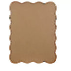 Miroir décoratif mural PexFix 30 x 40 en bois massif rectangulaire ondulé style ferme moderne pour chambre à coucher, salle de bain, salon, entrée, bois naturel