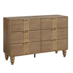 Commode moderne en bois à 6 tiroirs, motif vintage pour chambre à coucher, salon,