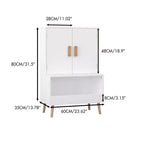 Meuble de rangement pour jouets Whisen Kids avec portes et étagère ouverte, organisateur moderne avec pieds en bois naturel - Blanc