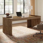 Bureau de direction moderne Lantine, grand bureau d'ordinateur de 160 cm, table d'étude/d'écriture, poste de travail, mobilier professionnel pour bureau à domicile, marron