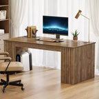 Bureau de direction moderne Lantine, grand bureau d'ordinateur de 160 cm, table d'étude/d'écriture, poste de travail, mobilier professionnel pour bureau à domicile, marron