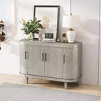 Meuble de rangement d'appoint moderne, buffet incurvé à 4 portes, étagères réglables, meuble de bar à café pour salon, couloir