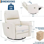 Fauteuil inclinable planeur avec mouvement basculant pivotant, chaise en cuir PU à dossier haut pour chambre d'enfant, salon et chambre à coucher