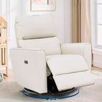 Fauteuil inclinable planeur avec mouvement basculant pivotant, chaise en cuir PU à dossier haut pour chambre d'enfant, salon et chambre à coucher
