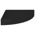 Étagère d'angle noire MDF alvéolé, métal, petite, murale