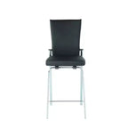 Tabouret de comptoir contemporain Chintaly avec dossier mobile et cadre chromé