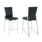 Tabouret de comptoir contemporain Chintaly avec dossier mobile et cadre chromé