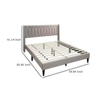 Lit Queen Size Royal Hampton, revêtement en toile de jute marron clair à motifs géométriques