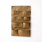 Alilang Multi-Pocket Hanging Wall Organizer with Durable Canvas Design - Khaki