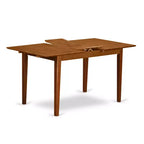 7 Piece Dinette Set - Rectangle Table with Leaf & 6 Fabric Chairs - Small Kitchen Dining Room Table