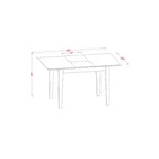 Ensemble salle à manger 7 pièces - Table rectangulaire avec rallonge et 6 chaises en tissu - Petite table de salle à manger/cuisine