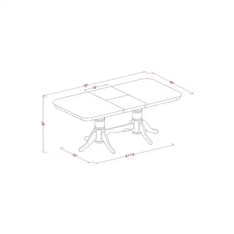Ensemble de salle à manger nordique - Table et chaises à rallonge - Ensemble de cuisine en bois massif - Fini brun selle