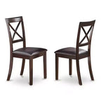 Ensemble de salle à manger 7 pièces - Table de cuisine à pied central et chaises en similicuir - 107x183 cm