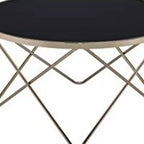 Table basse Royal Hampton, verre noir et doré
