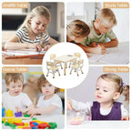 Ensemble table et 4 chaises pour enfants, ensemble table et chaise d'étude pour enfants avec plateau de bureau graffiti et pieds antidérapants, table d'activités réglable en hauteur pour tout-petits
