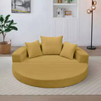 Canapé-lit convertible Okak Corduroy avec oreillers, futon rond pour salon, chambre à coucher