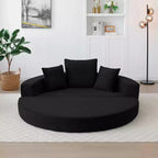 Canapé-lit convertible Okak Corduroy avec oreillers, futon rond pour salon, chambre à coucher