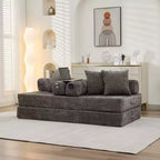 Canapé-lit de sol Okak Chenille avec matelas pliable convertible, canapé-futon 2 places pour salon, chambre à coucher