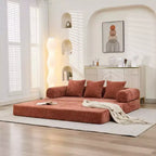 Canapé-lit de sol Okak Chenille avec matelas pliable convertible, canapé-futon 2 places pour salon, chambre à coucher