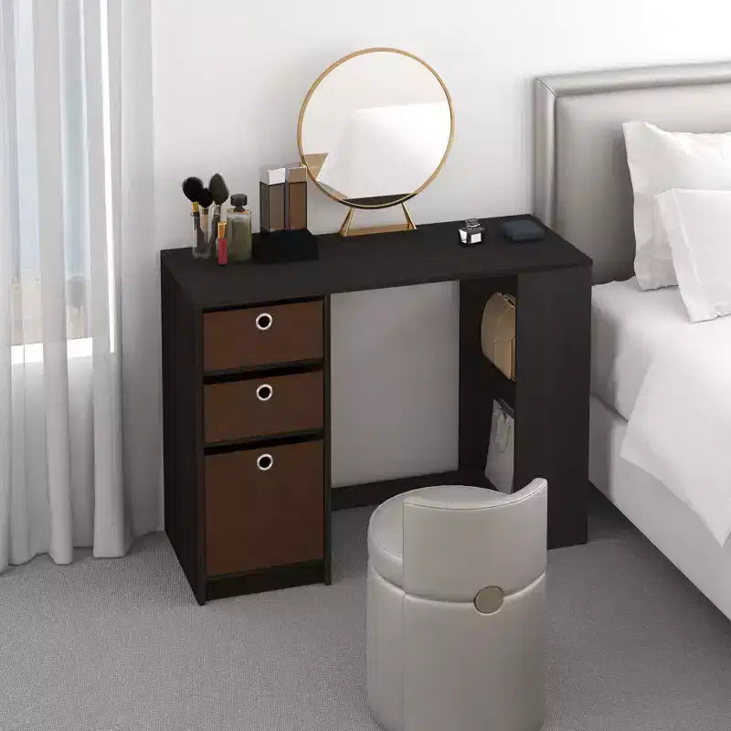 HOMLUX 39 Bureau d'ordinateur, de travail et d'étude avec 3 bacs de rangement et étagères ouvertes