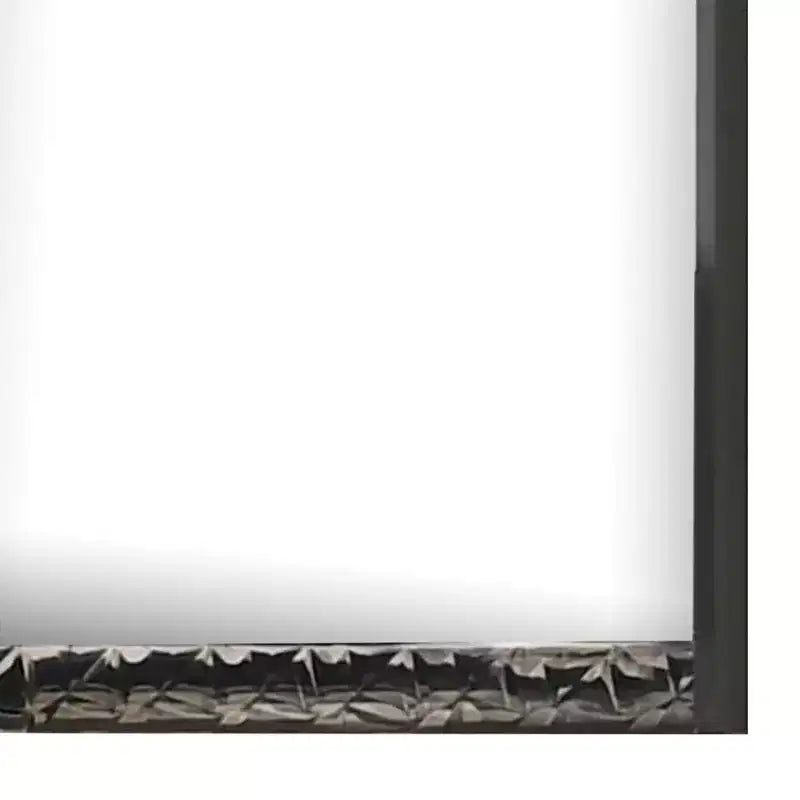 Miroir de commode Royal Hampton 36x40, rectangulaire, moulure géométrique chromée, gris cendre