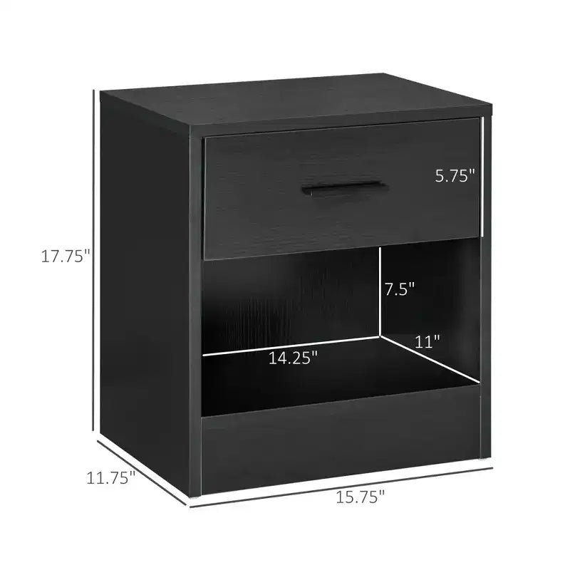 Table d'appoint moderne avec tiroir et étagère de rangement, table de chevet pour salon