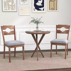 Costway Lot de 2 chaises de salle à manger avec assise rembourrée, dossier haut et cadre en bois d'hévéa, pour cuisine