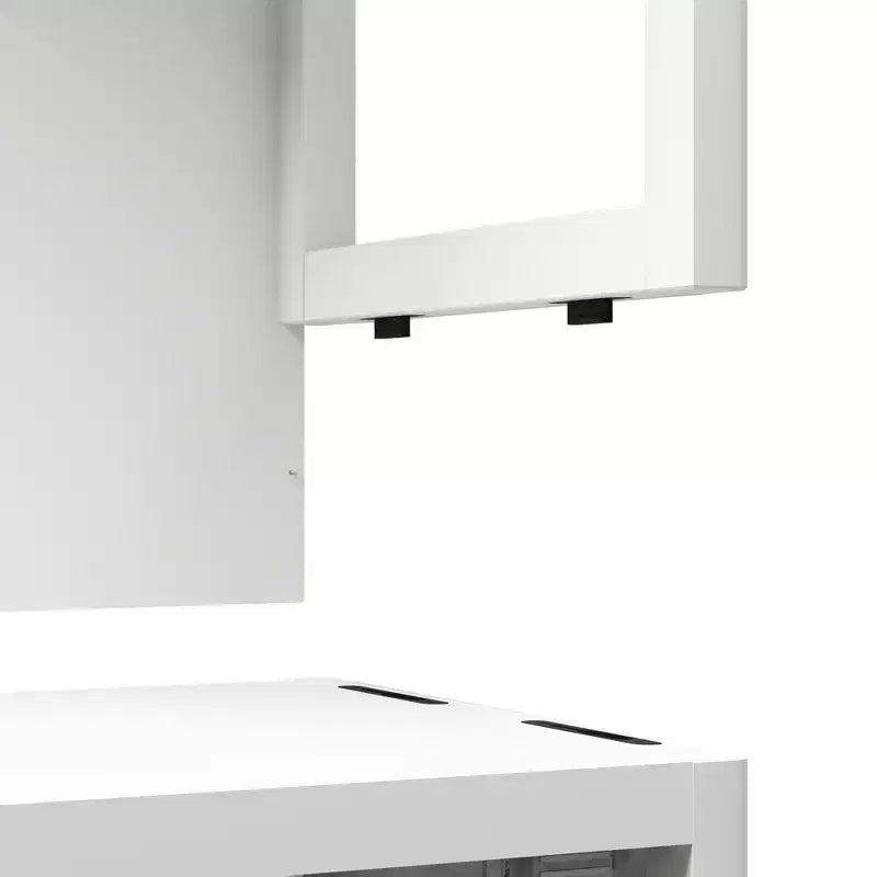 Homy Casa Meuble de Rangement en Bambou Grande Capacité avec Deux Portes et Étagère Ouverte