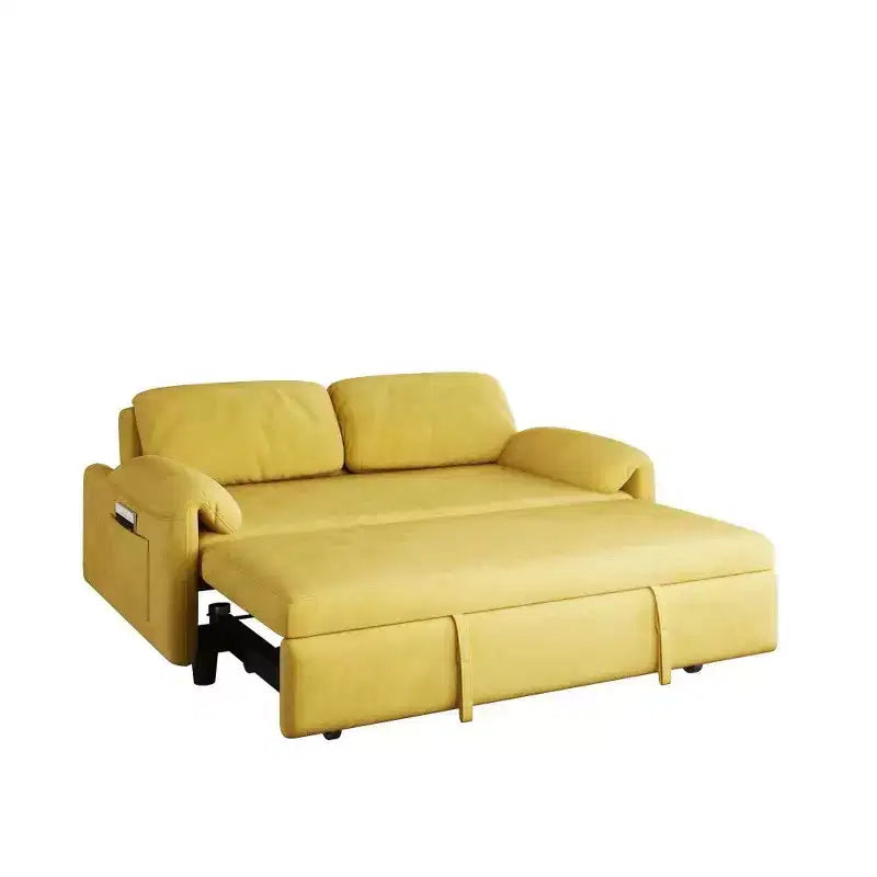 TUYOHW Canapé convertible moderne 54 pouces, lit de jour en velours avec poches de rangement, causeuse rétractable 2 en 1 pour salon, petits espaces