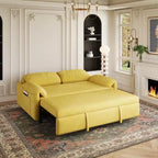 TUYOHW Canapé convertible moderne 54 pouces, lit de jour en velours avec poches de rangement, causeuse rétractable 2 en 1 pour salon, petits espaces