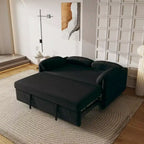 TUYOHW Canapé convertible moderne 54 pouces, lit de jour en velours avec poches de rangement, causeuse rétractable 2 en 1 pour salon, petits espaces