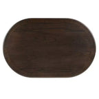 31,5 Table Basse Ovale Moderne avec Base en X, Table Centrale de Canapé Minimaliste en Placage Bois pour Salon ou Bureau à Domicile-Panipeachy