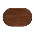 31,5 Table Basse Ovale Moderne avec Base en X, Table Centrale de Canapé Minimaliste en Placage Bois pour Salon ou Bureau à Domicile-Panipeachy