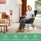TUYOHW Fauteuil à bascule rembourré en tissu peluche, chaise moderne à dossier haut, capacité de 113 kg, fauteuil à bascule d'appoint pour salon, chambre d'enfant, chambre à coucher