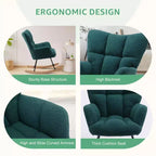 TUYOHW Fauteuil à bascule rembourré en tissu peluche, chaise moderne à dossier haut, capacité de 113 kg, fauteuil à bascule d'appoint pour salon, chambre d'enfant, chambre à coucher