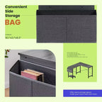 TUYOHW Bureau d'ordinateur en forme de L de 50 pouces avec sac de rangement latéral, bureaux d'angle avec support d'unité centrale et cadre métallique, bureau de jeu pour bureau à domicile, dortoir, salle d'étude
