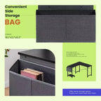 TUYOHW Bureau d'ordinateur en forme de L de 50 pouces avec sac de rangement latéral, bureaux d'angle avec support d'unité centrale et cadre métallique, bureau de jeu pour bureau à domicile, dortoir, salle d'étude