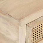 vidaXL Table basse 90x50x37 cm Bois de manguier massif et cannage naturel